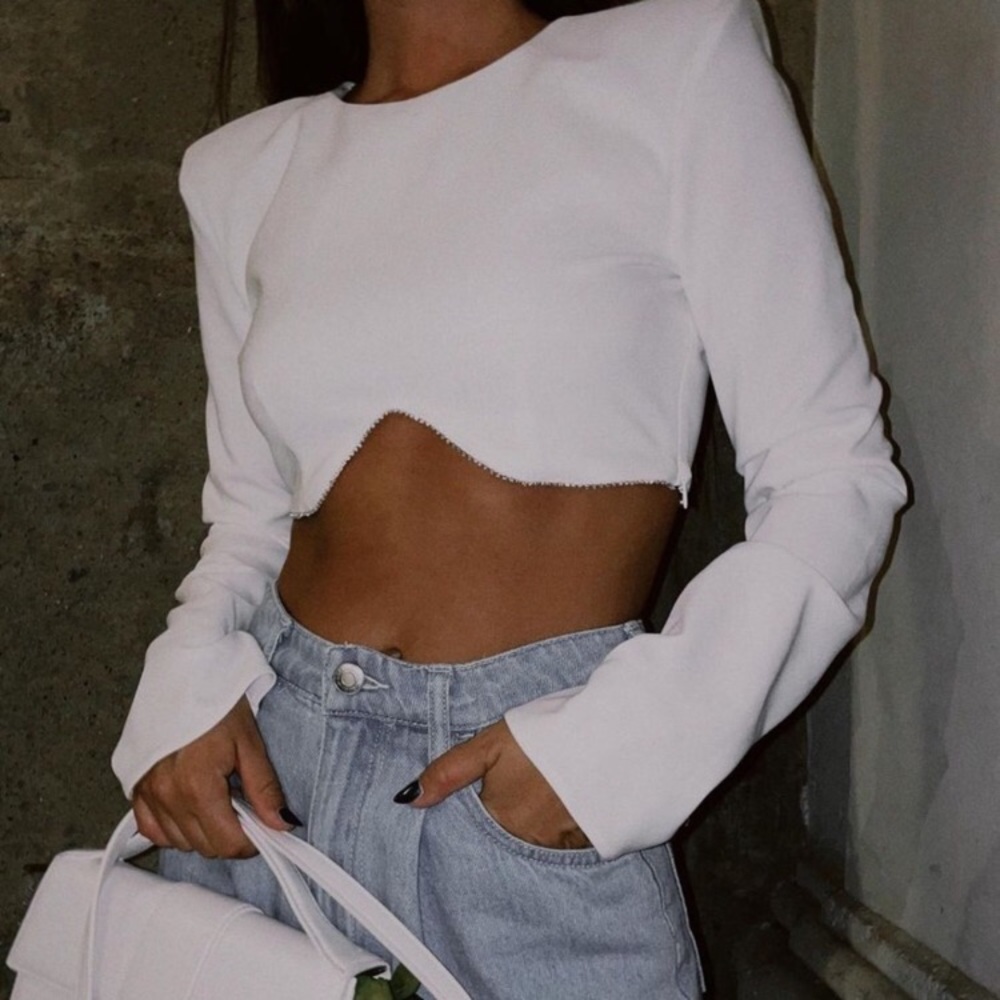 NWT Zara Sparkly Rhinestone Cropped Top